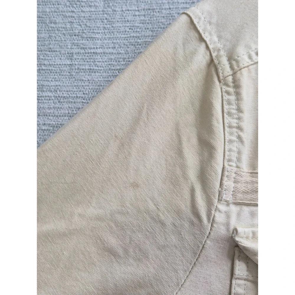 Free People Military Jacket Women Large Beige Utility Pockets Full Zip Mock Neck - Picture 13 of 16